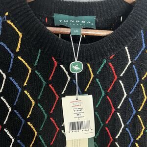 NWT Tundra Sweater L Colorful Coogi Style Knit Biggie Hip Hop Streetwear